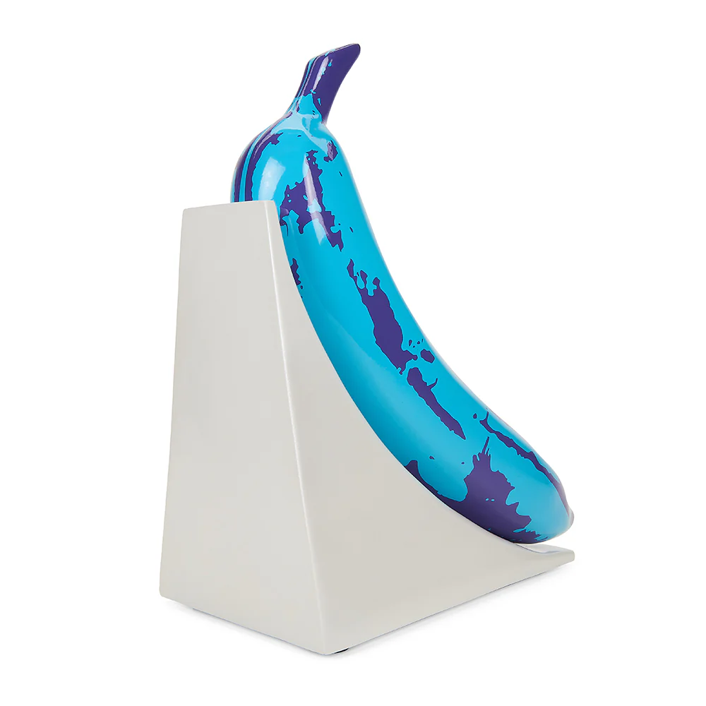 Andy Warhol 10” Lustre Gloss Resin Bookends - Blue Banana - Image 9