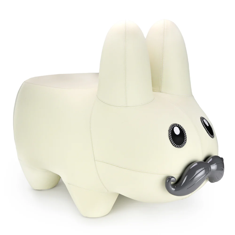 Kidrobot Leather Happy Labbit Stool  - Virgin White Edition - Image 5