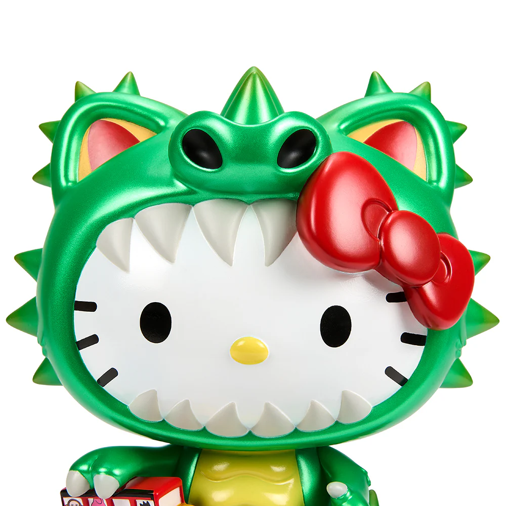 Hello Kitty® Kaiju Cosplay 8" Vinyl Art Figure - Metallic Green Edition - Image 11