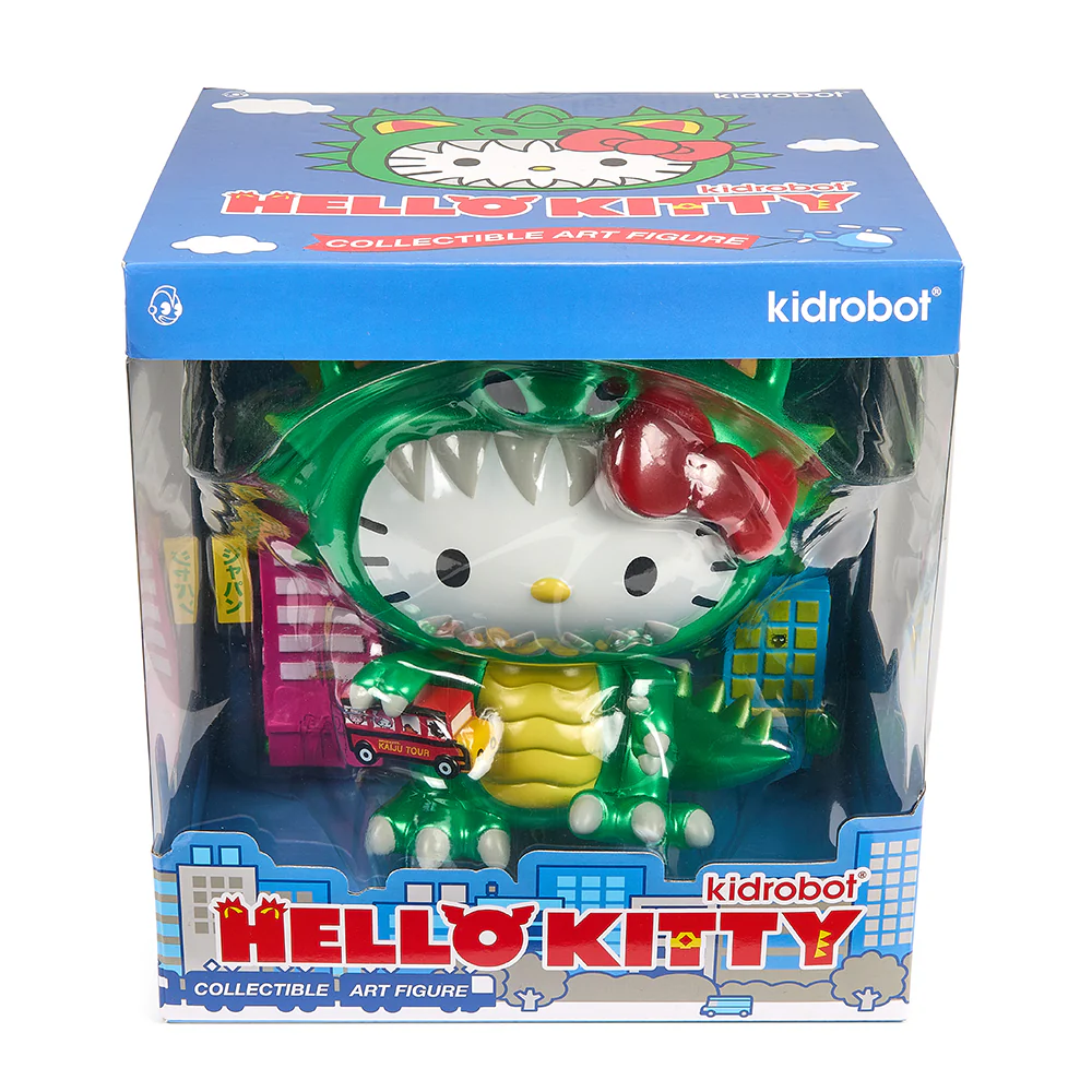 Hello Kitty® Kaiju Cosplay 8" Vinyl Art Figure - Metallic Green Edition - Image 15
