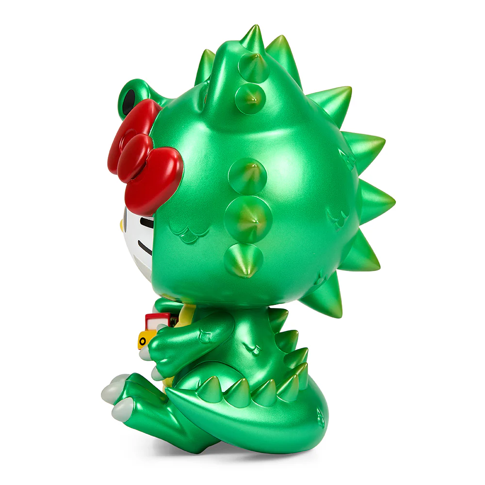 Hello Kitty® Kaiju Cosplay 8" Vinyl Art Figure - Metallic Green Edition - Image 4