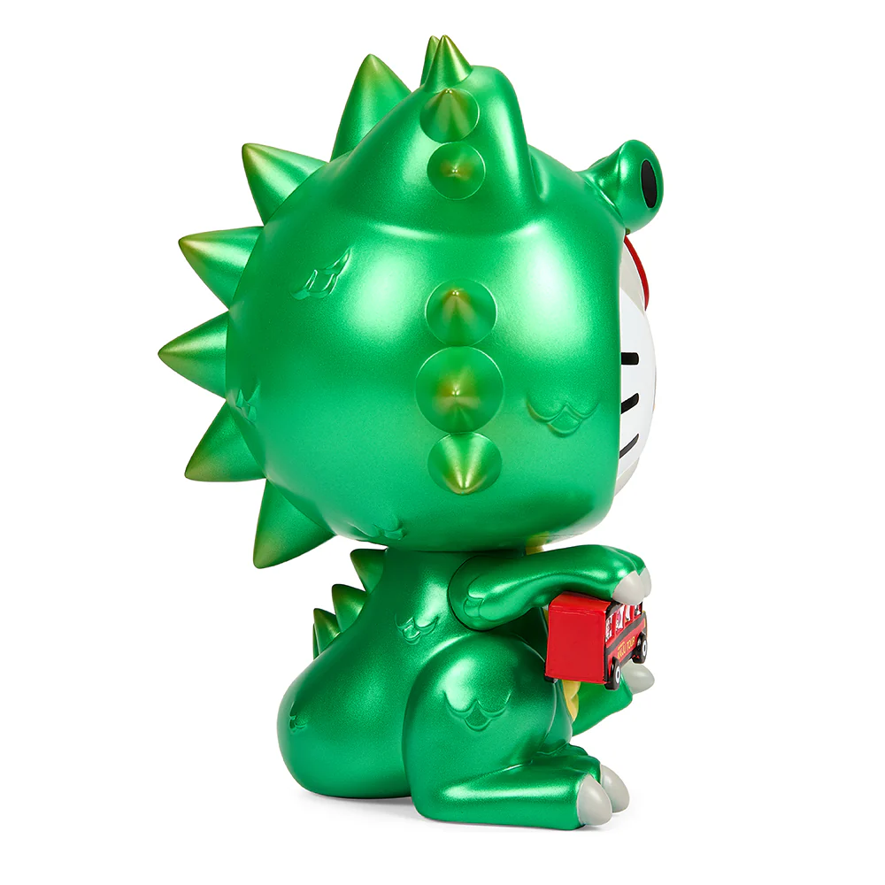 Hello Kitty® Kaiju Cosplay 8" Vinyl Art Figure - Metallic Green Edition - Image 8