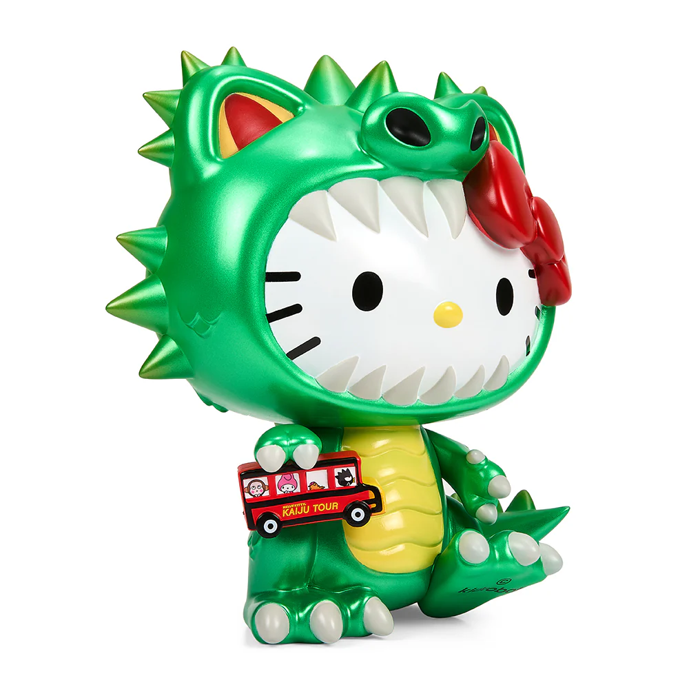 Hello Kitty® Kaiju Cosplay 8" Vinyl Art Figure - Metallic Green Edition - Image 9