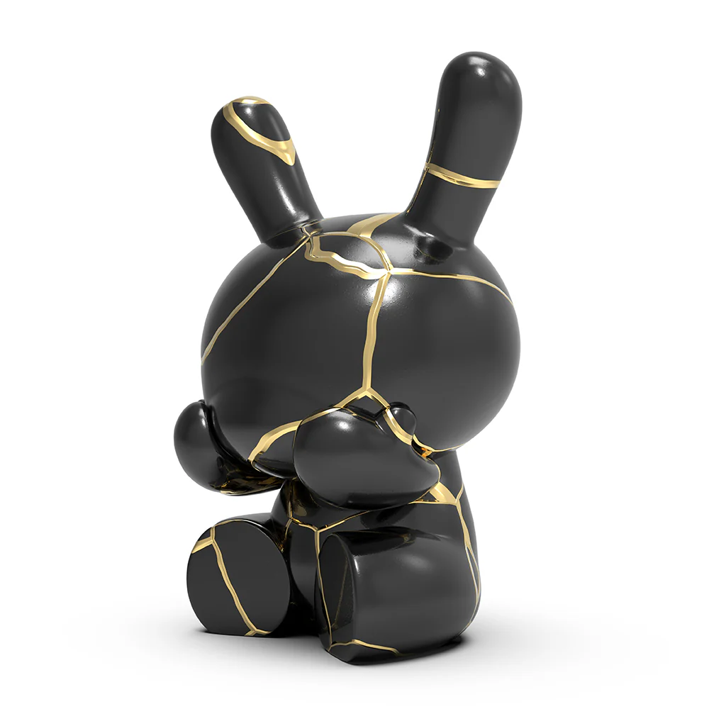 Three Wise Dunnys 5” Porcelain 3-Pack (Black and Gold) Limited Edition of 500 - Kidrobot.com Exclusive - SOLD OUT! - Image 3