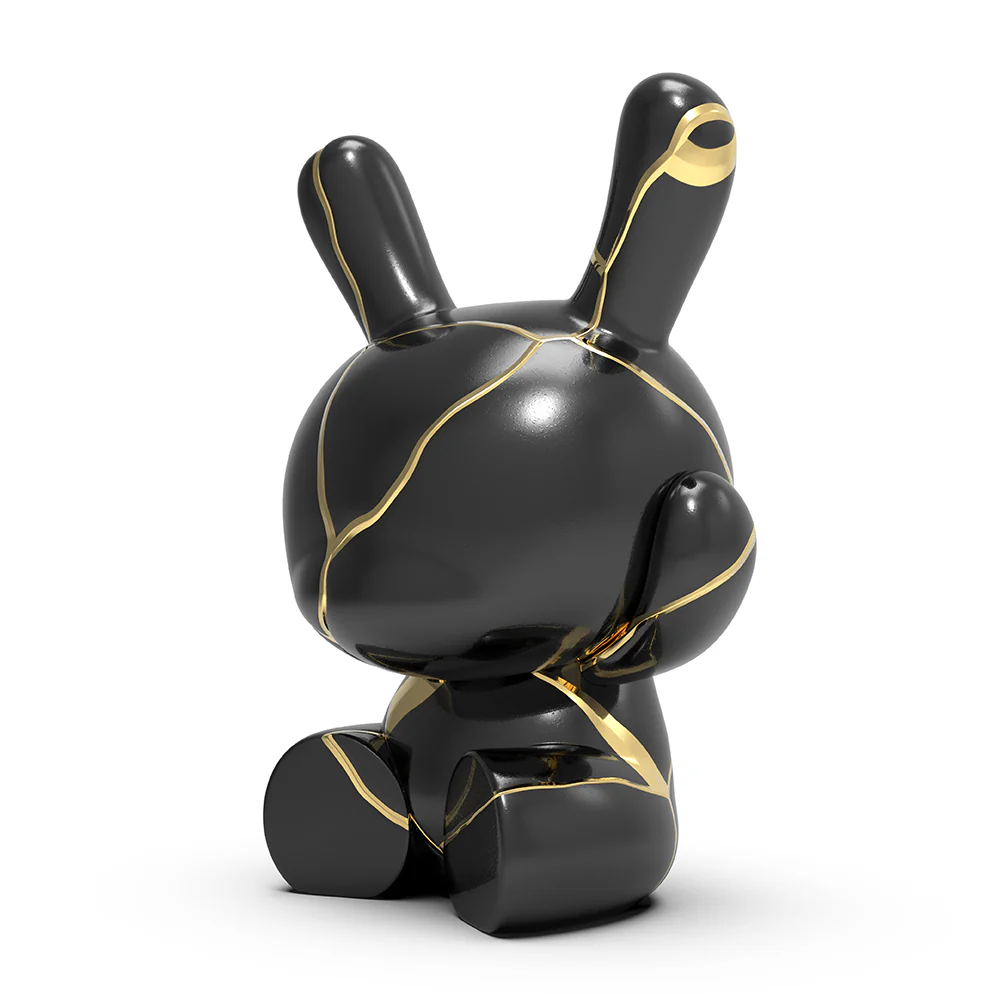 Three Wise Dunnys 5” Porcelain 3-Pack (Black and Gold) Limited Edition of 500 - Kidrobot.com Exclusive - SOLD OUT! - Image 4